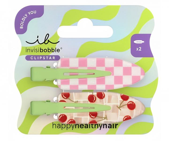 Ozdobn� klipsy do vlas� Invisibobble Clipstar Cherry Topping - 2 ks