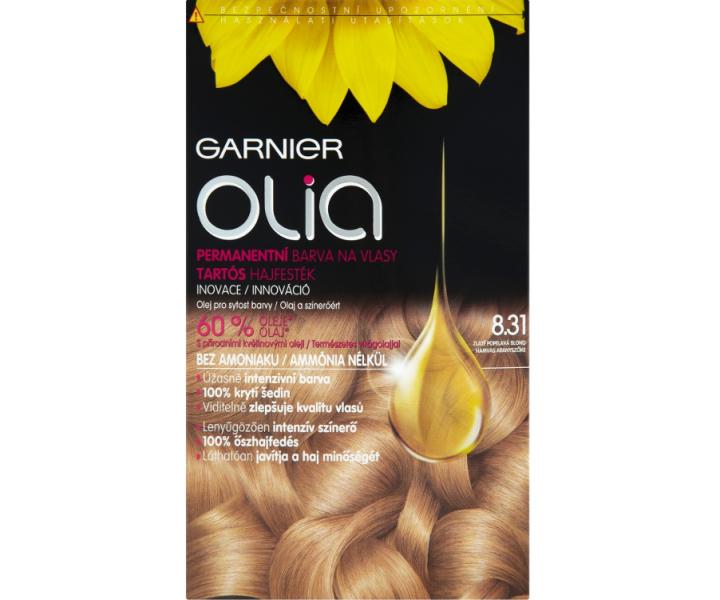 Permanentn� olejov� barva Garnier Olia 8.31 zlat� popelav� blond