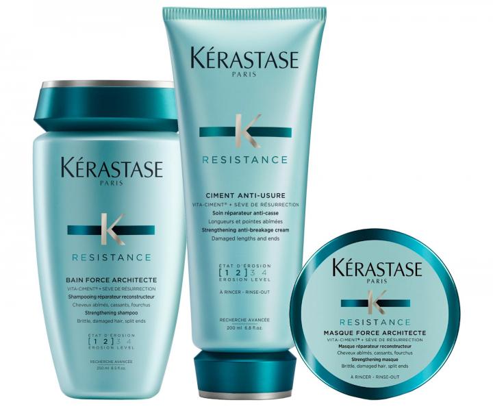 Sada pro poškozené vlasy Kérastase Resistance Force Architecte + maska 75 ml zdarma