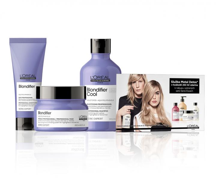 Sada pro neutralizaci blond vlasů Loréal Blondifier + poukaz na službu Metal Detox ZDARMA