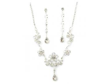 Luxusn� sada n�hrdeln�ku a n�u�nic s kam�nky - slzi�ka