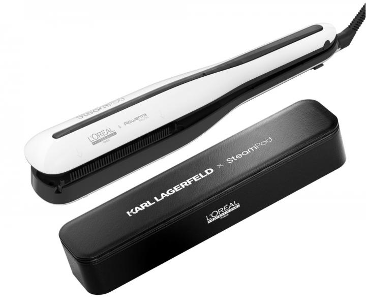 Parní žehlička na vlasy Loréal Professionnel SteamPod 3.0 - bílá + pouzdro Karl Lagerfeld zdarma