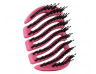 Kart�� na vlasy s kan��mi a nylonov�mi �t�tinami Sister Young Mila Pocket Hair Brush - tmav� r��ov�