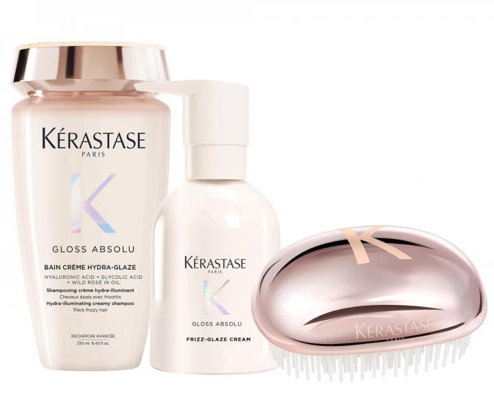 Sada pro rozjasn�n� a hydrataci pevn�ch a krepat�ch vlas� K�rastase Gloss Absolu + kart�� zdarma