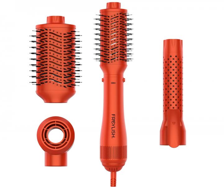 Multifunkční horkovzdušný ionizační kartáč na vlasy Freylish 4v1 Ionic Brush - 1200 W, oranžový