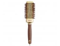 Čtverhranný foukací kartáč na vlasy Olivia Garden Expert Blowout Straight Gold & Brown - 40 mm