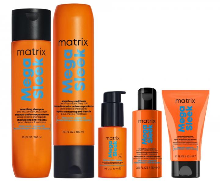Sada pro uhlazen� nepoddajn�ch vlas� Matrix Mega Sleek + �ampon 75 ml a kondicion�r 50 ml zdarma