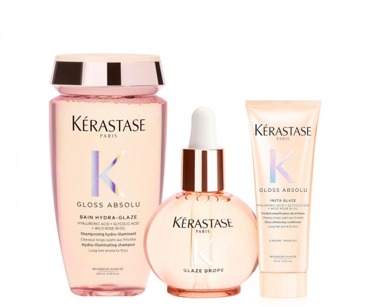 Sada pro hydrataci a lesk vlasů se sklonem ke krepatění Kérastase Gloss Absolu + péče 75 ml zdarma