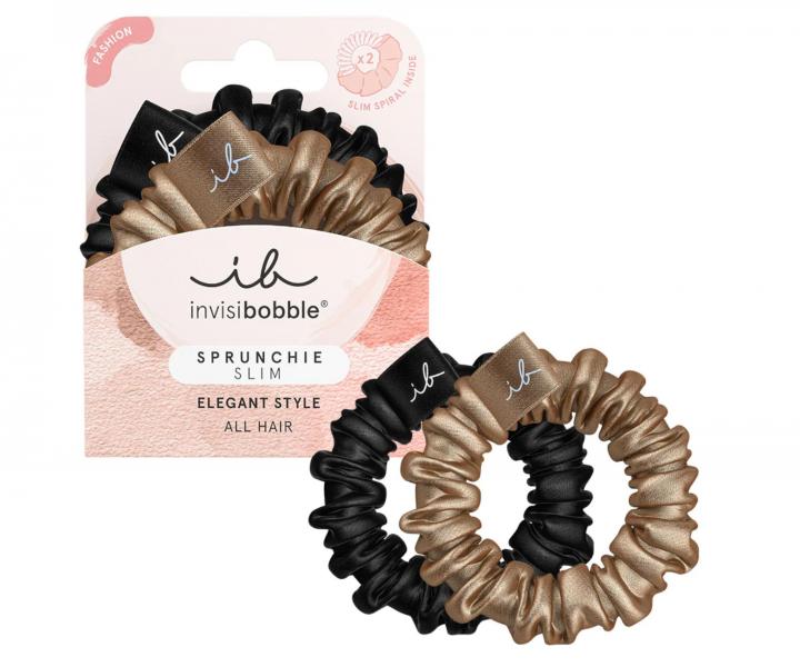 Ozdobné spirálové gumičky Invisibobble Sprunchie Slim True Golden - 2 ks