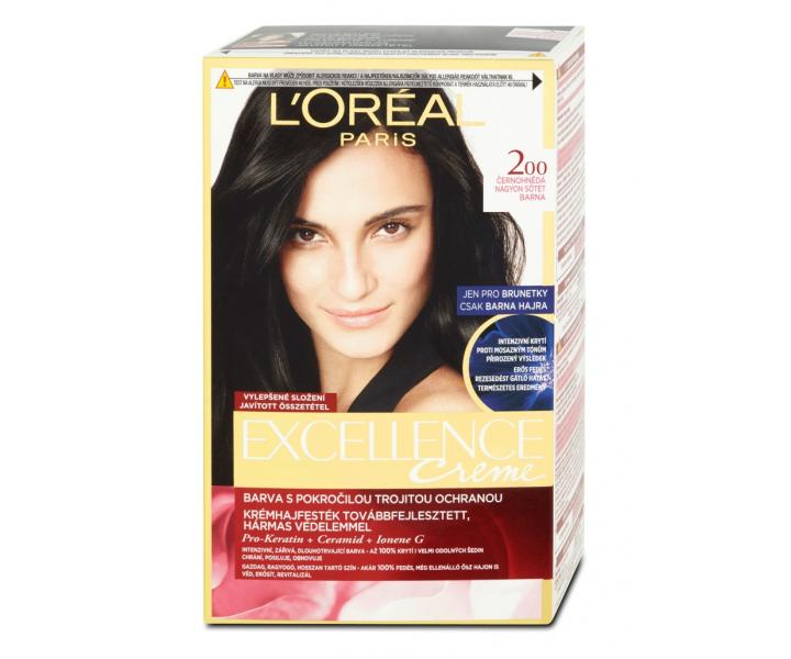 Permanentní barva Loréal Excellence 200 černohnědá