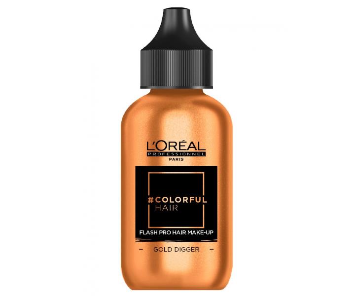 Jednodenní make-up na vlasy Loréal Colorful Hair Flash - 60 ml, Gold Digger - zlatá