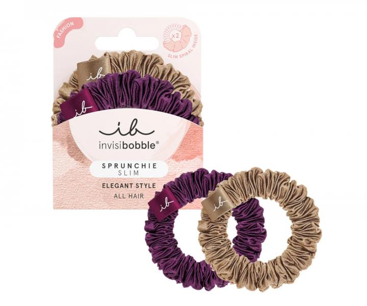 Ozdobné spirálové gumičky Invisibobble Sprunchie Slim The Snuggle Is Real - 2 ks