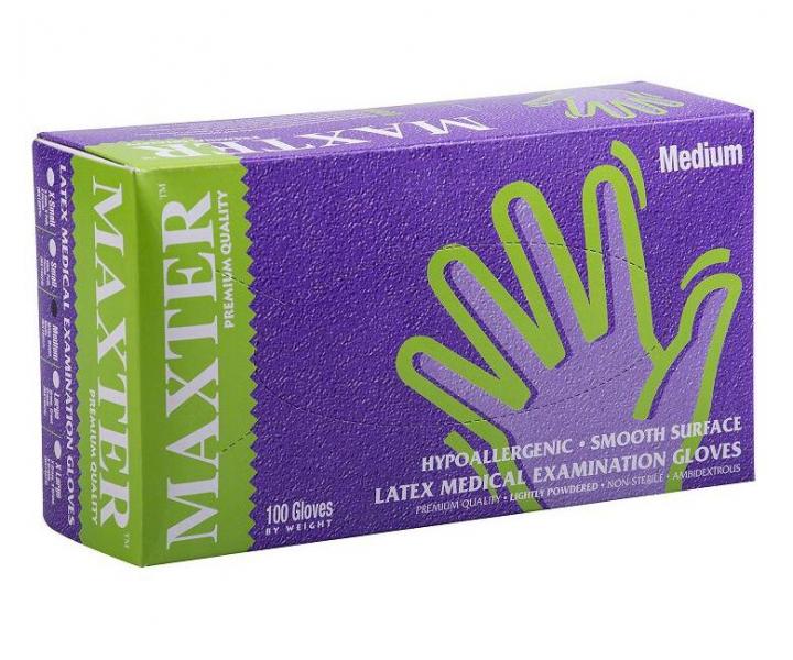 Latexové rukavice pro kadeřníky Maxter 100 ks - M