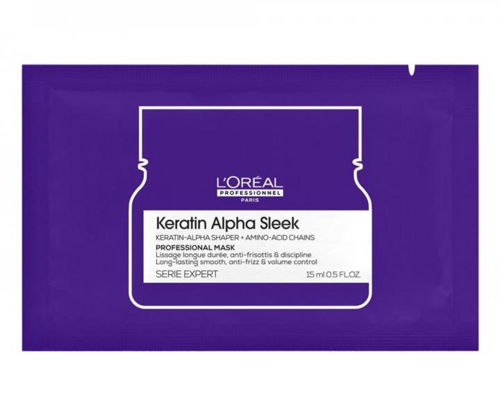 Maska pro uhlazen� krepat�ch vlas� Lor�al Professionnel Serie Expert Keratin Alpha Sleek - 15 ml (bonus)