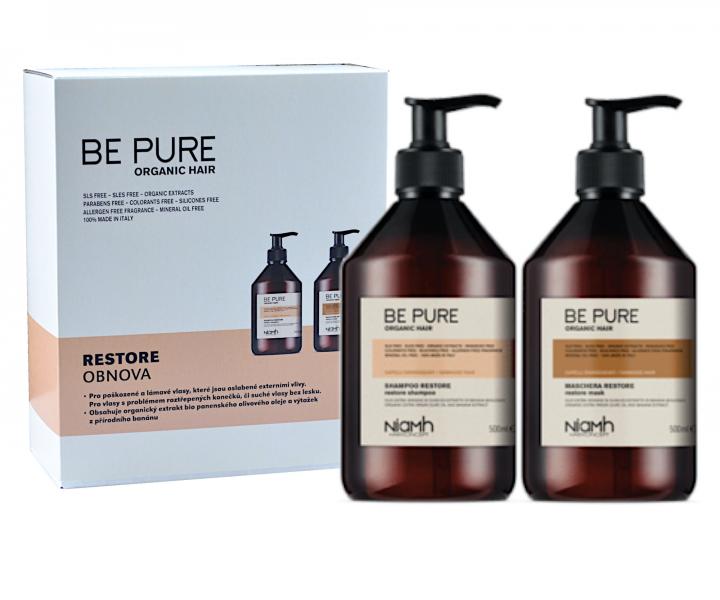 Dárková sada pro obnovu poškozených a lámavých vlasů Niamh Be Pure Restore