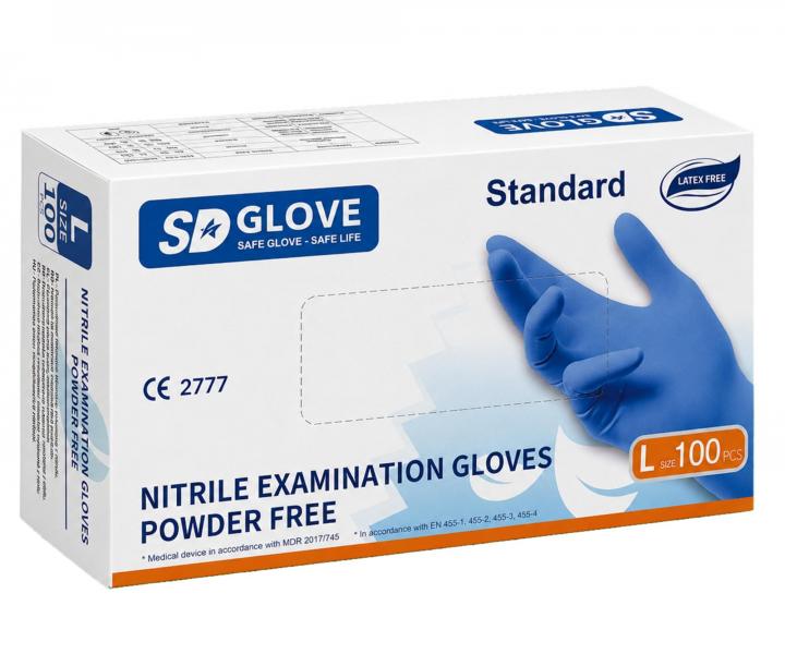 Nitrilov� rukavice SD Glove Nitrile Examination Gloves  - 100 ks, modr�, velikost L