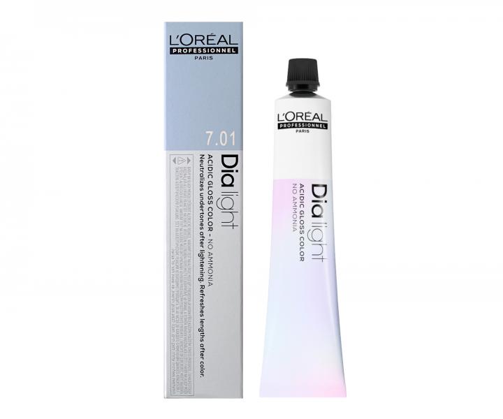 Přeliv na vlasy Loréal Dialight 50 ml - odstín 7.01 blond přírodní popelavý
