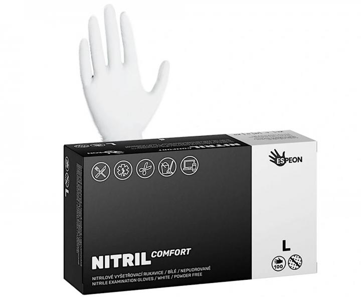 Nitrilové rukavice Espeon Nitril Comfort - 100 ks, bílé