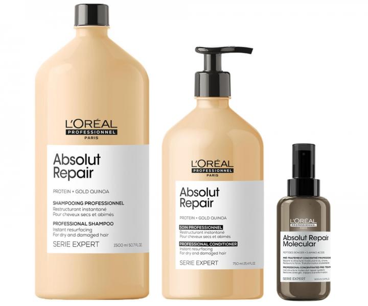 Sada pro such� a po�kozen� vlasy Lor�al Professionnel Serie Expert Absolut Repair + p��pravn� p��e 100 ml zdarma