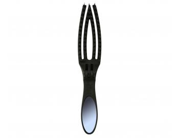Kartáč s nylonovými a kančími štětinami Olivia Garden Fingerbrush On the Go Smooth&Style - černý