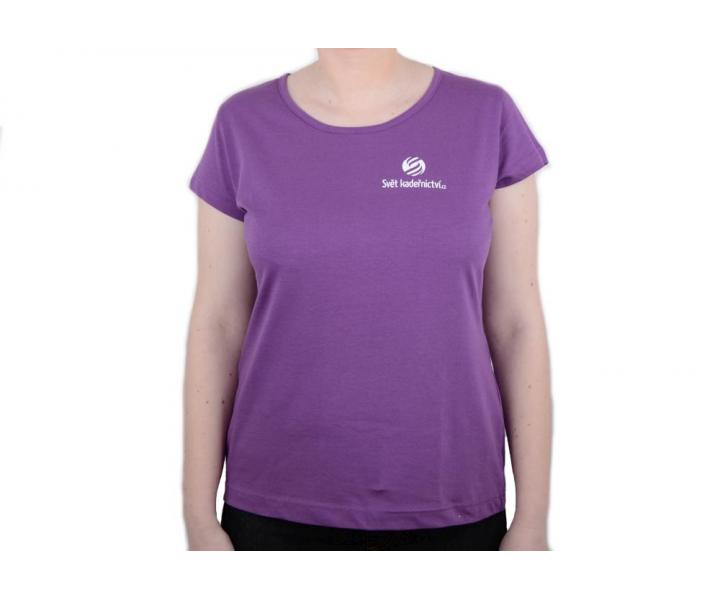 Tri�ko s kr�tk�m ruk�vem, kulat� v�st�ih  - d�msk�, fialov� XS