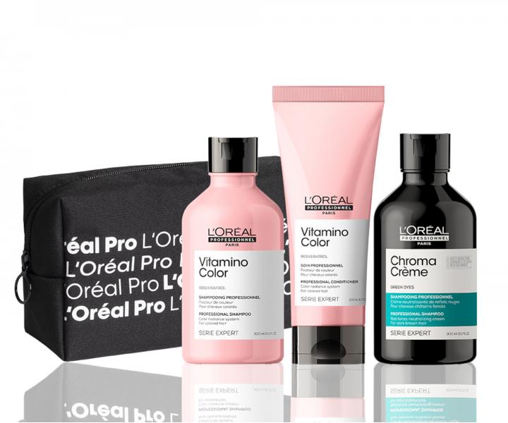 Sada pro barvené vlasy Loréal Professionnel Serie Expert Vitamino Color + kosmetická taška zdarma