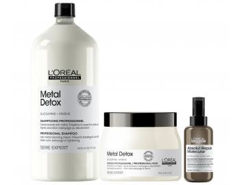 Sada pro barven� a po�kozen� vlasy Lor�al Professionnel Metal Detox + p��pravn� p��e Absolut Repair Molecular 100 ml zdarma