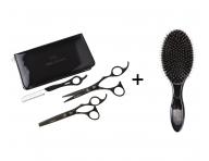 Sada nůžek 5,75" + nůžek 6,35" + břitva Olivia Garden Matt Black Edition + kartáč zdarma