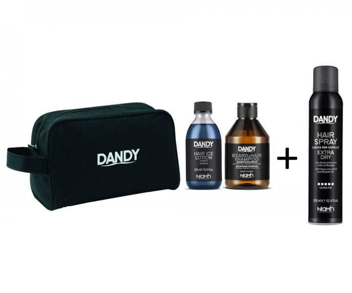 D�rkov� sada pro myt� vous� a vlas� Dandy + lak na vlasy Dandy Extra Dry zdarma