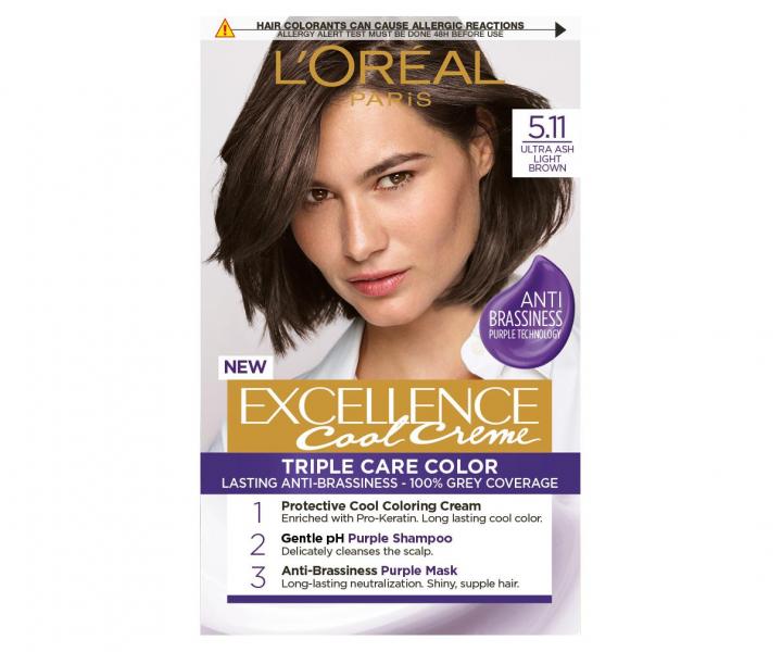 Permanentní barva Loréal Excellence Cool Creme 5.11 ultra popelavá světlá hnědá