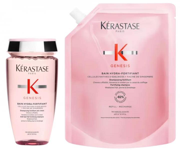 Posiluj�c� �ampon pro vlasy se sklonem k pad�n� K�rastase Genesis Bain Hydra-Fortifiant - 250 ml + n�hradn� n�pl� 500 ml