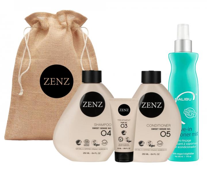 Drkov sada pro objem jemnch a normlnch vlas Zenz Sweet Sense + kondicionr Malibu C zdarma