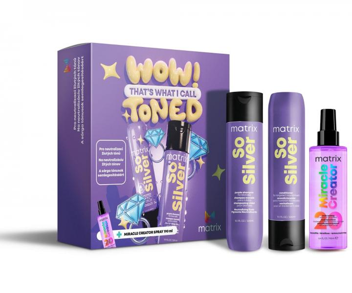Drkov sada pro neutralizaci lutch tn blond a melrovanch vlas Matrix So Silver