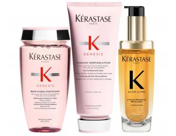 Sada pro pos�len� vlas� se sklonem k pad�n� K�rastase Genesis s olejem Elixir Ultime L'Huile Originale Refillable