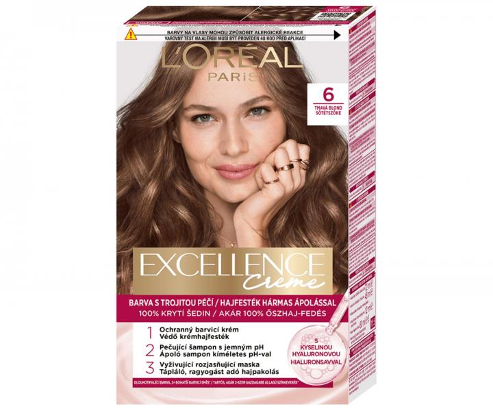 Permanentn� barva Lor�al Excellence Creme - 6 tmav� blond