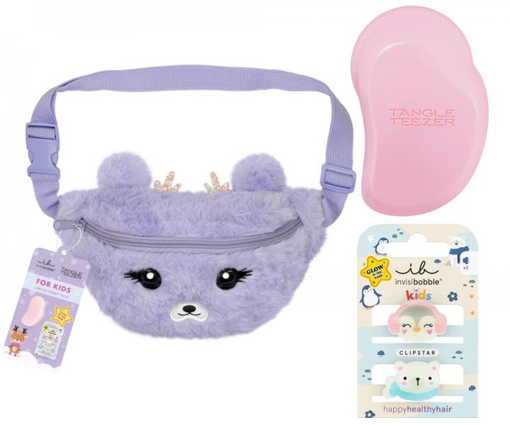 Dětská sada kartáče Tangle Teezer Original Mini a skřipečků do vlasů Invisibobble Cozy Reindeer Set