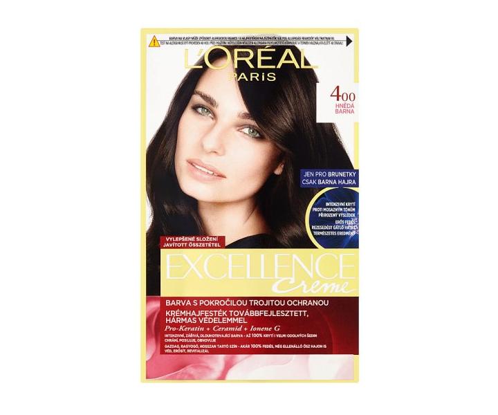 Permanentní barva Loréal Excellence 400 hnědá