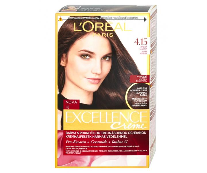 Permanentn� barva Lor�al Excellence 4.15 hn�d� ledov�