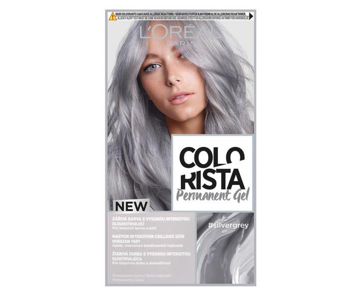 Permanentn barva na vlasy Loral Colorista Permanent Gel Silver Grey - stbrn