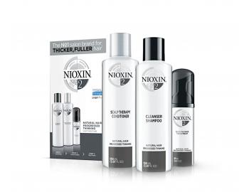 ada pro siln dnouc prodn vlasy Nioxin System 2 - sada - ampon 150 ml + kondicionr 150 ml + bezoplachov pe 40 ml