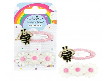 Dětské sponky do vlasů pukačky Invisibobble Clipstar Happy Spring Bee - 2 ks