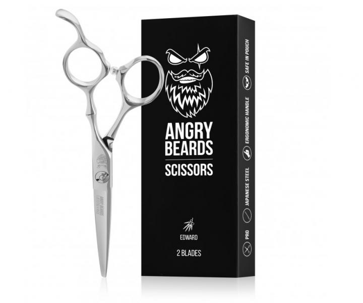 Nůžky na vousy Angry Beards Edward 6,5" - stříbrné