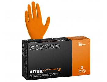 Silné nitrilové zdrsněné rukavice Espeon Nitril Extra Strong 3 - 100 ks, oranžové, velikost S