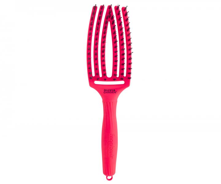 Kartáč Olivia Garden Fingerbrush Combo Medium Think Pink Edition - neonově růžový