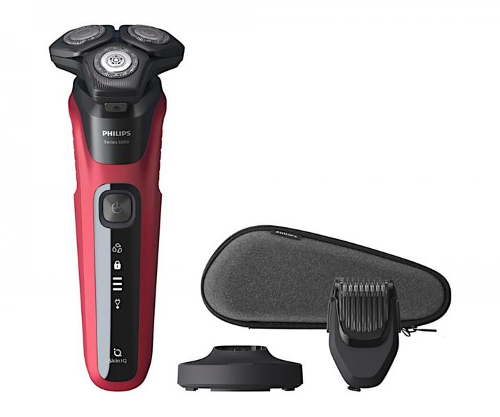 Holicí strojek na vousy se zastřihovačem Philips Shaver 5000 Series S5583/38 - červený