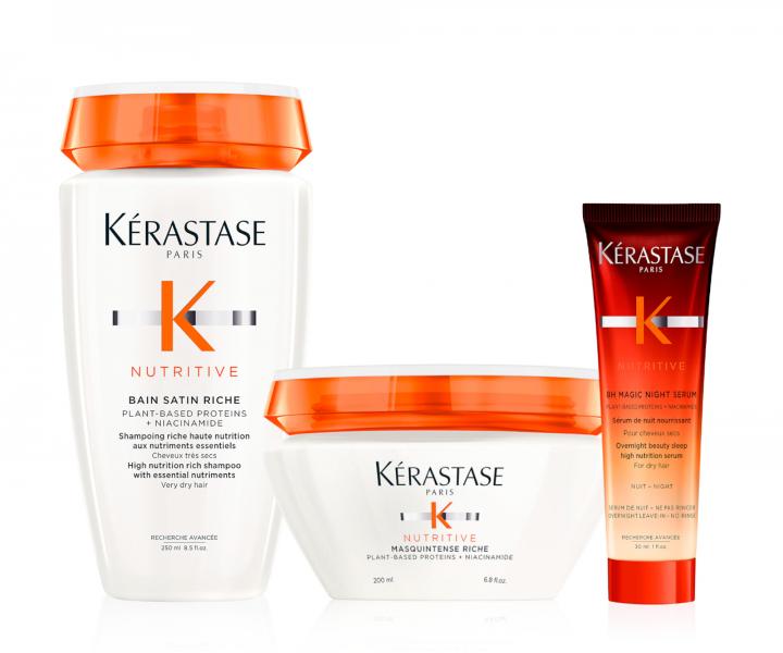 Sada pro výživu velmi suchých vlasů Kérastase Nutritive + noční sérum 30 ml zdarma