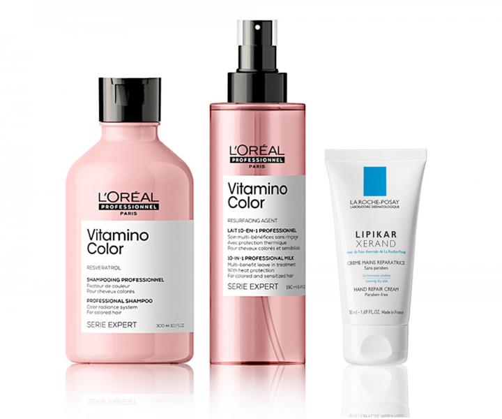 Sada pro barvené vlasy Loréal Professionnel Serie Expert Vitamino Color + krém na ruce zdarma