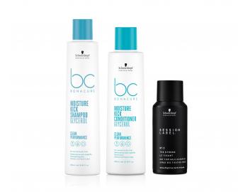 Sada pro hydrataci vlas Schwarzkopf Professional BC Bonacure Moisture Kick + fixan sprej zdarma