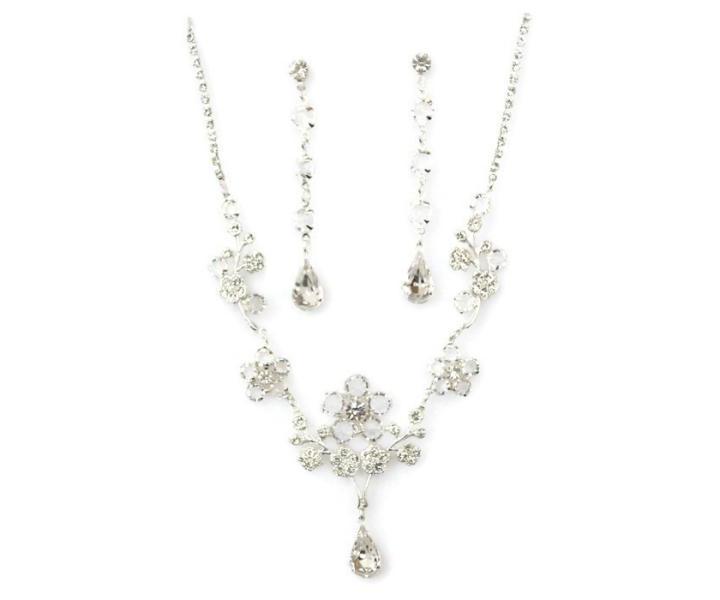 Luxusn� sada n�hrdeln�ku a n�u�nic s kam�nky - slzi�ka