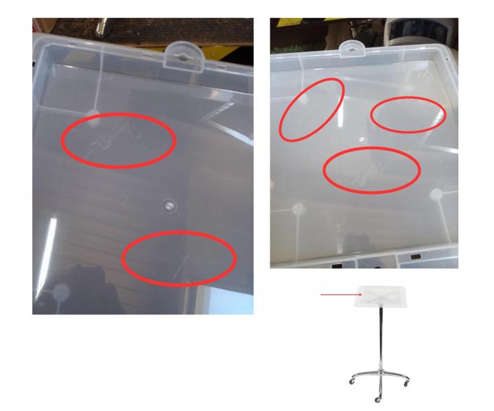 Kade�nick� odkl�dac� stolek Sibel Escort - b�l�, �tvercov� - II. jakost, po�kr�ban� pracovn� plocha, bez origin�ln�ho obalu